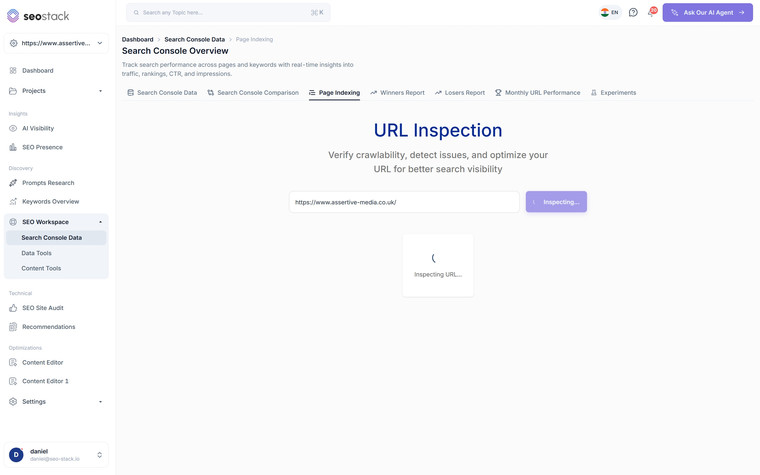 Page Indexing & URL Inspection in SEO Stack