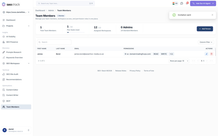 Team & Delegation in SEO Stack